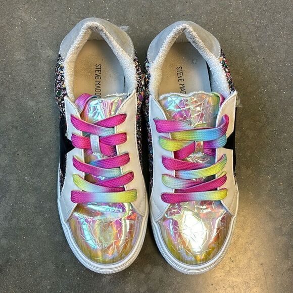 Steve Madden sneakers girls 4 glitter star - Picture 2 of 13